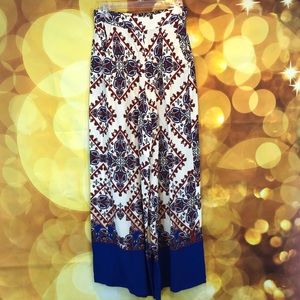 Zara Wide Leg Paisley Print Dress Pants